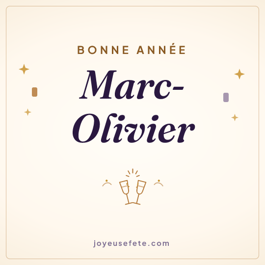 Image carrée « Bonne année Marc-Olivier » pour WhatsApp