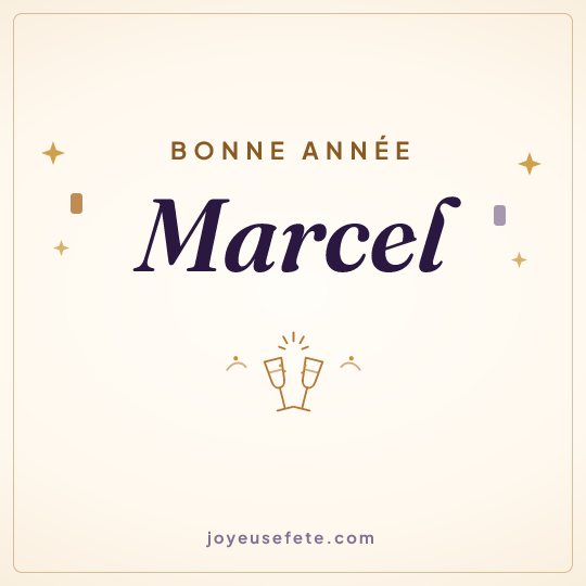Image carrée « Bonne année Marcel » pour WhatsApp