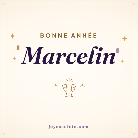 Image carrée « Bonne année Marcelin » pour WhatsApp
