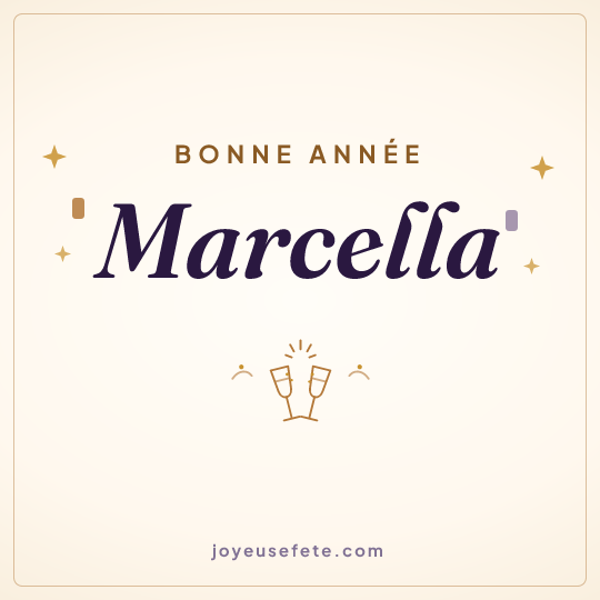 Image carrée « Bonne année Marcella » pour WhatsApp