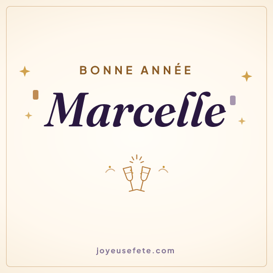 Image carrée « Bonne année Marcelle » pour WhatsApp