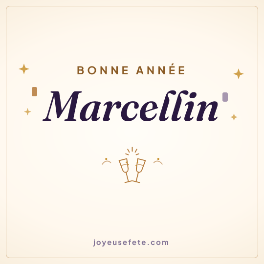 Image carrée « Bonne année Marcellin » pour WhatsApp