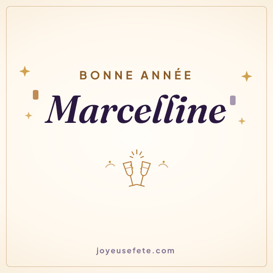 Image carrée « Bonne année Marcelline » pour WhatsApp