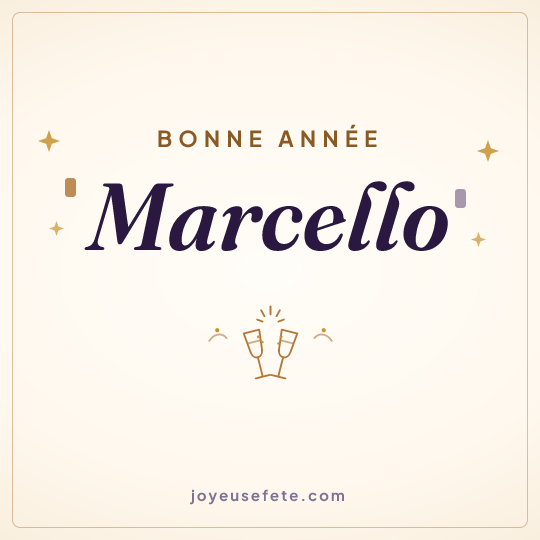 Image carrée « Bonne année Marcello » pour WhatsApp