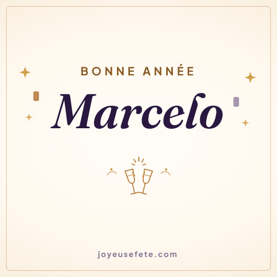 Image carrée « Bonne année Marcelo » pour WhatsApp