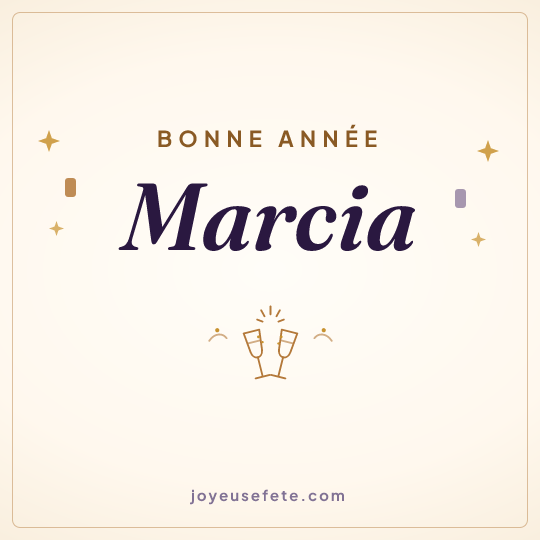 Image carrée « Bonne année Marcia » pour WhatsApp