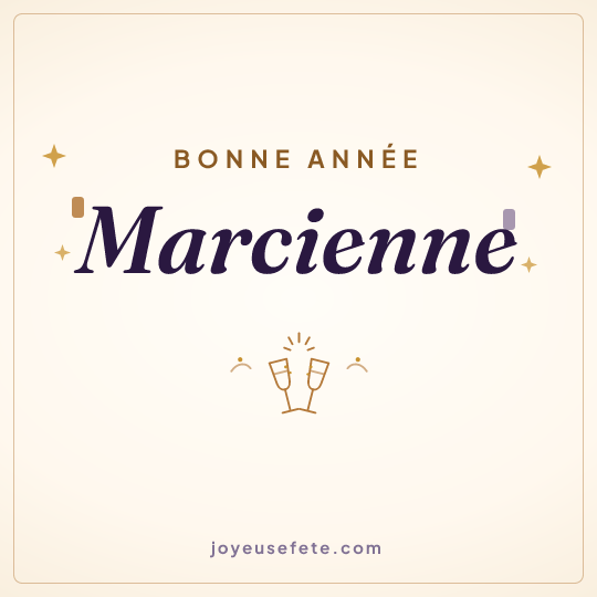 Image carrée « Bonne année Marcienne » pour WhatsApp
