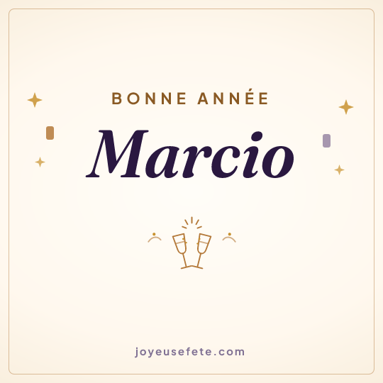 Image carrée « Bonne année Marcio » pour WhatsApp
