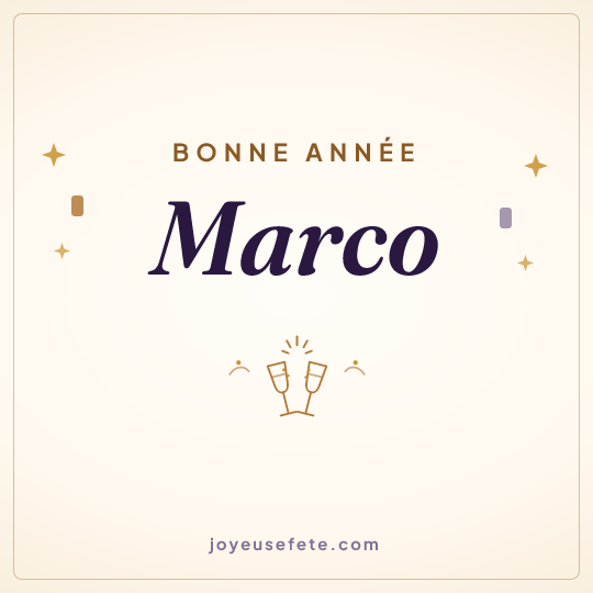 Image carrée « Bonne année Marco » pour WhatsApp