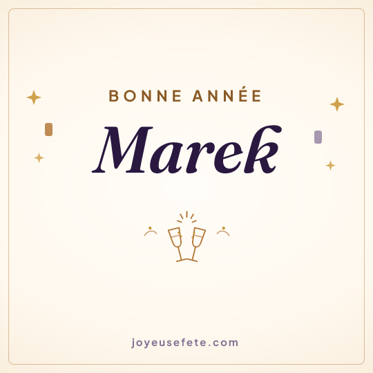 Image carrée « Bonne année Marek » pour WhatsApp