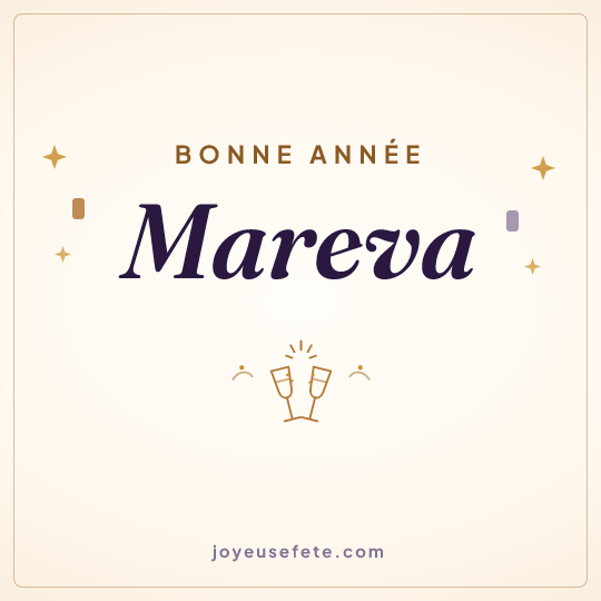 Image carrée « Bonne année Mareva » pour WhatsApp