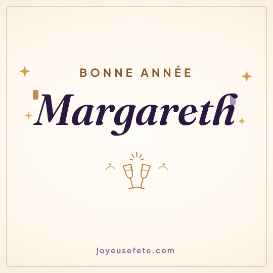Image carrée « Bonne année Margareth » pour WhatsApp