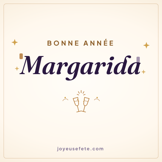 Image carrée « Bonne année Margarida » pour WhatsApp