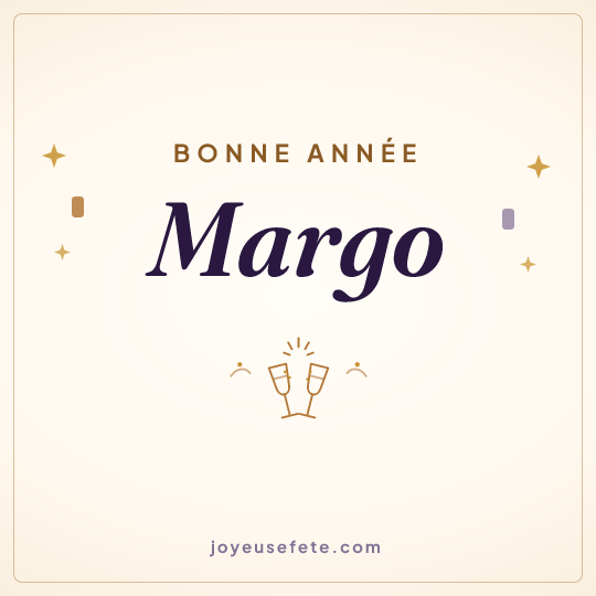 Image carrée « Bonne année Margo » pour WhatsApp