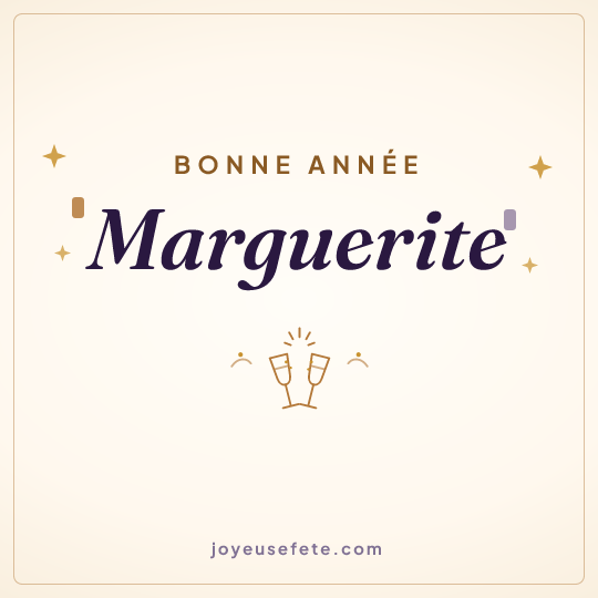 Image carrée « Bonne année Marguerite » pour WhatsApp