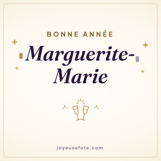 Image carrée « Bonne année Marguerite-Marie » pour WhatsApp