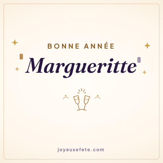 Image carrée « Bonne année Margueritte » pour WhatsApp