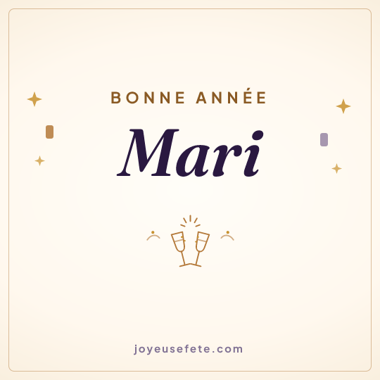 Image carrée « Bonne année Mari » pour WhatsApp