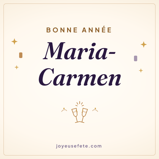 Image carrée « Bonne année Maria-Carmen » pour WhatsApp