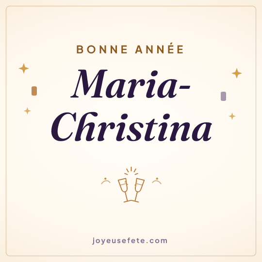 Image carrée « Bonne année Maria-Christina » pour WhatsApp