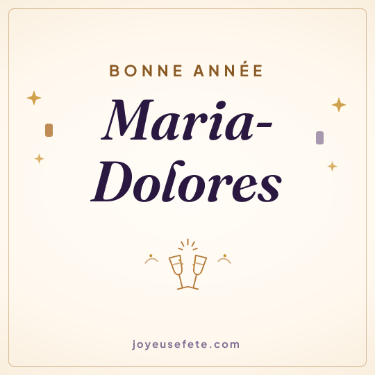 Image carrée « Bonne année Maria-Dolores » pour WhatsApp