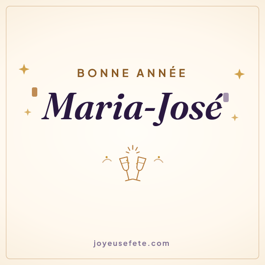 Image carrée « Bonne année Maria-José » pour WhatsApp