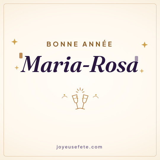 Image carrée « Bonne année Maria-Rosa » pour WhatsApp