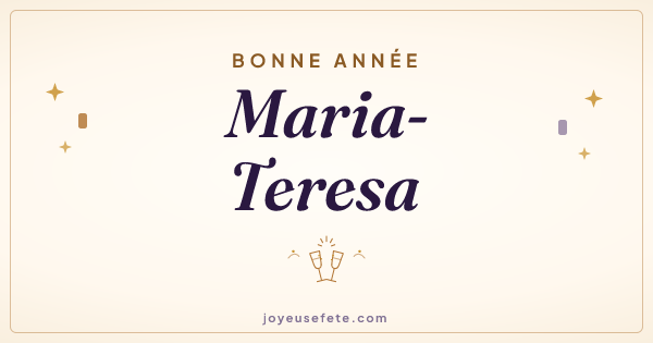 Image « Bonne année Maria-Teresa » au format large