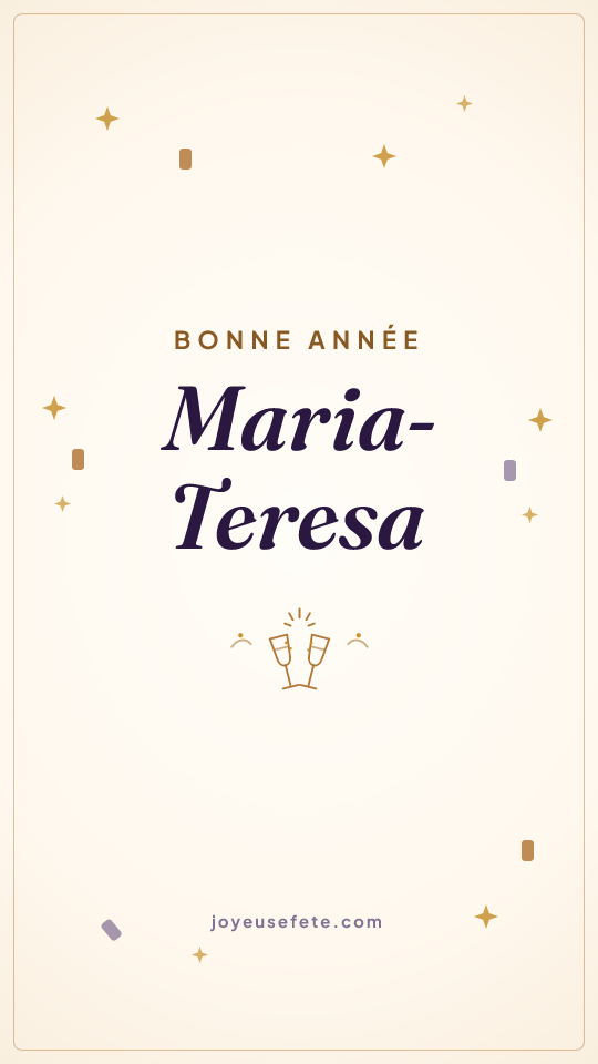 Image « Bonne année Maria-Teresa » au format story