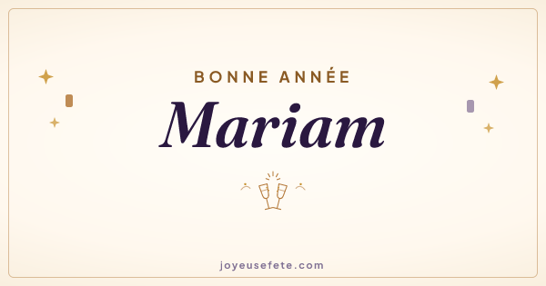 Image « Bonne année Mariam » au format large