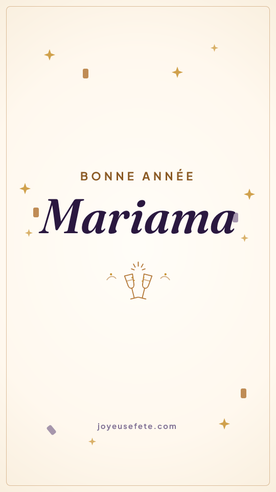 Image « Bonne année Mariama » au format story