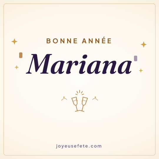 Image carrée « Bonne année Mariana » pour WhatsApp