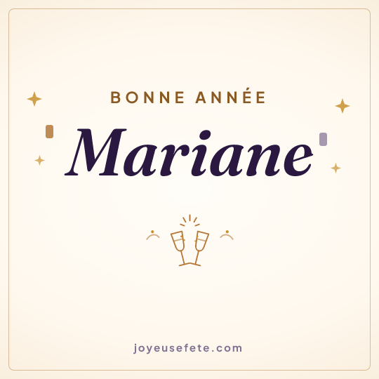 Image carrée « Bonne année Mariane » pour WhatsApp