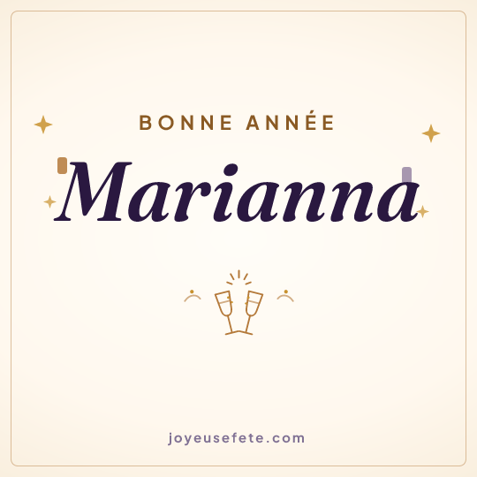 Image carrée « Bonne année Marianna » pour WhatsApp