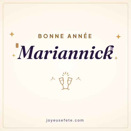 Image carrée « Bonne année Mariannick » pour WhatsApp
