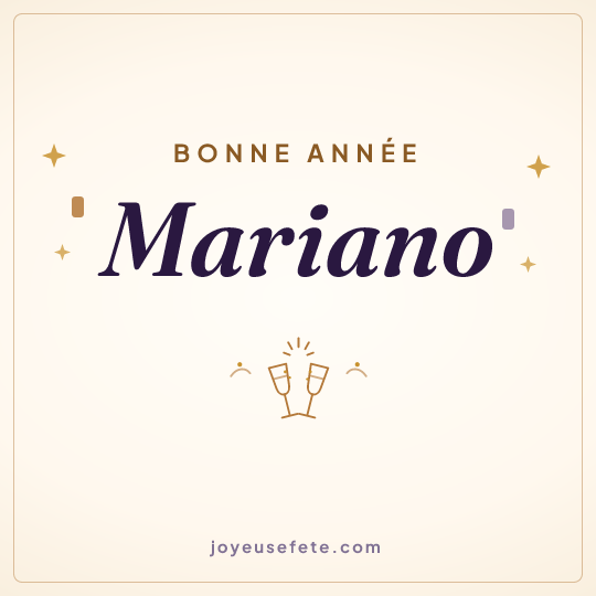 Image carrée « Bonne année Mariano » pour WhatsApp