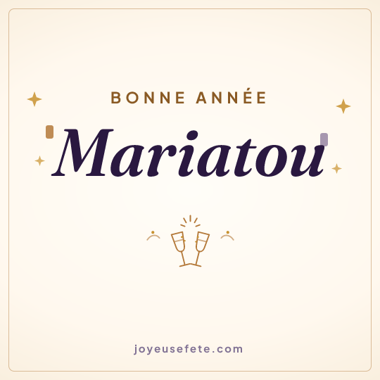 Image carrée « Bonne année Mariatou » pour WhatsApp