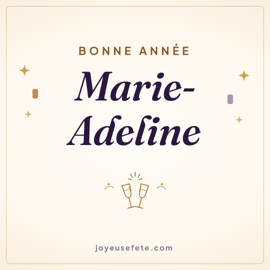 Image carrée « Bonne année Marie-Adeline » pour WhatsApp