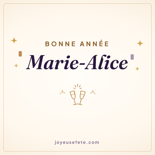 Image carrée « Bonne année Marie-Alice » pour WhatsApp