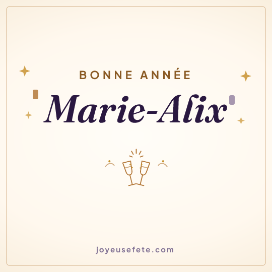Image carrée « Bonne année Marie-Alix » pour WhatsApp