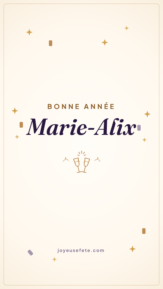 Image « Bonne année Marie-Alix » au format story