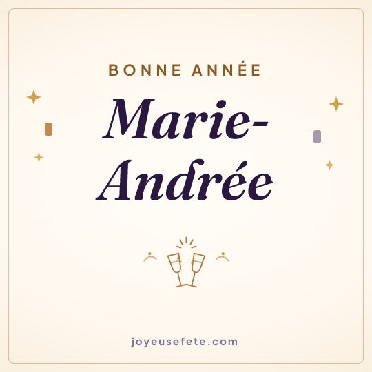 Image carrée « Bonne année Marie-Andrée » pour WhatsApp