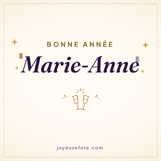 Image carrée « Bonne année Marie-Anne » pour WhatsApp