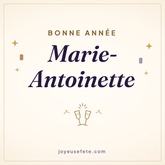 Image carrée « Bonne année Marie-Antoinette » pour WhatsApp