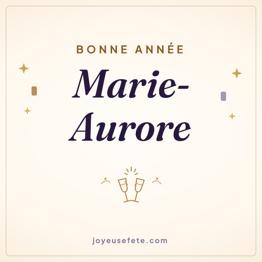 Image carrée « Bonne année Marie-Aurore » pour WhatsApp