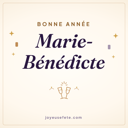 Image carrée « Bonne année Marie-Bénédicte » pour WhatsApp