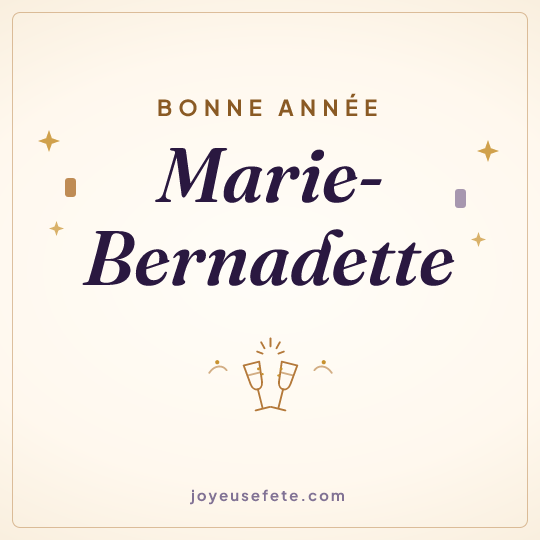 Image carrée « Bonne année Marie-Bernadette » pour WhatsApp