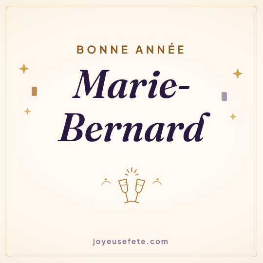 Image carrée « Bonne année Marie-Bernard » pour WhatsApp