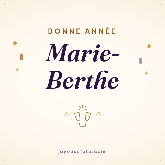 Image carrée « Bonne année Marie-Berthe » pour WhatsApp