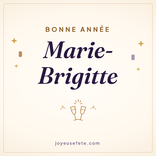 Image carrée « Bonne année Marie-Brigitte » pour WhatsApp